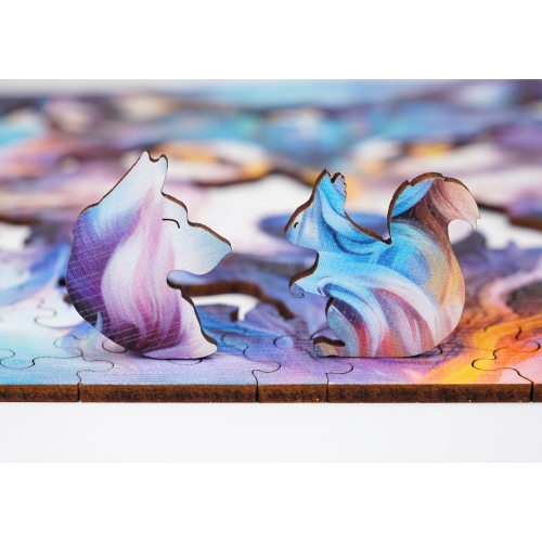 Puzzle Drewniane 25 x 25 cm WILK 145 Elementów Układanka Drewniana